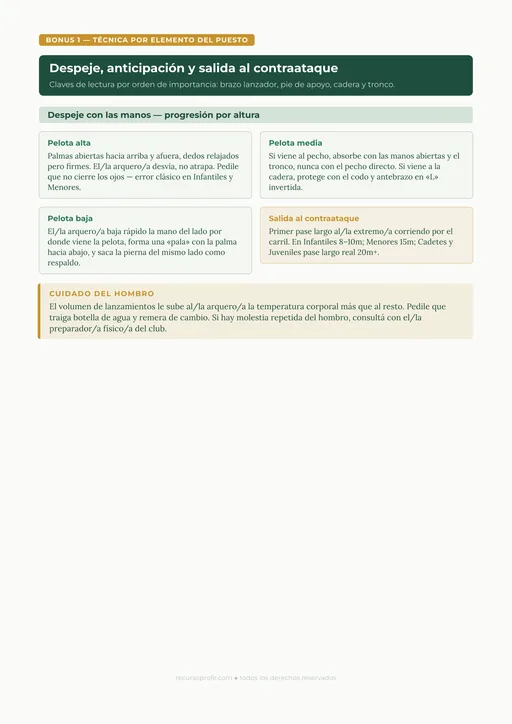 Bonus 1 — Despeje y anticipación