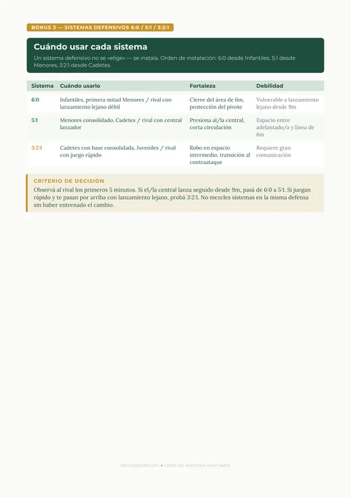 Bonus 3 — Cuándo usar cada sistema